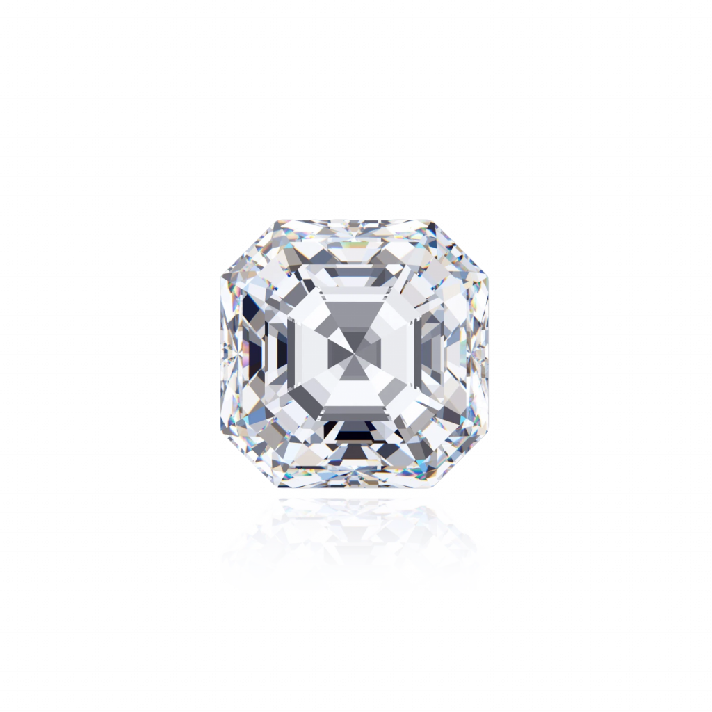 Ein farbloser Diamant im Asscher-Schliff, einer der berühmtesten Art déco Diamantschliffe